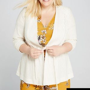 Lane Bryant Striped Drawstring Peplum Jacket 22P